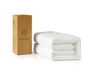 Zinus Single Cooling Mattress Topper (90 x 190 cm) - 5 cm Thick Bamboo Mattress Topper with Elastic Straps, Machine Washable - White