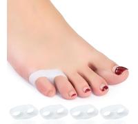 Zinyakon Two Hole Gel Small Toe Separator, 12 Pcs Little Toe Spacer for Overlapping Toe, Calluses, Blister, Relieve Foot Pain, Pinky Toe Corrector for Little Toe Bunion Pain