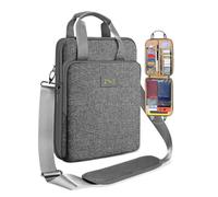 ZINZ 12.9-13 inch Laptop Case Shoulder Bag with Variable Capacity and Strap, Carry Case for Travel with Valuables & Notebook Compartments, Eco-friendly and Water-Resistant Sleeve,Gray US