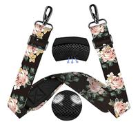 ZINZ 60" Universal Bag Strap with Ultra-Thick Fixed Breathable Pad Adjustable Heavy-Duty Shoulder Strap for Laptop Bag Crossbody Luggage Gym Bag Camera Bag and More,Black Flower