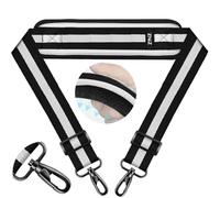 ZINZ 74" Shoulder Strap with Fixed Pad and Dual Balanced Buckles,Black-White-Black Stripe