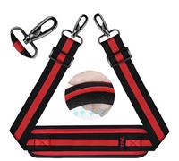 ZINZ 75" Shoulder Strap with Fixed Pad and Dual Balanced Buckles,Black-Red-Black Stripe