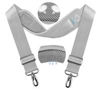 ZINZ 79.5" Universal Bag Strap with Ultra-thick Fixed Breathable Pad Adjustable Heavy-duty Shoulder Strap for Laptop bag Crossbody Luggage Gym Bag Camera Bag and more -Gray