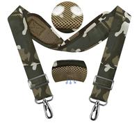 ZINZ 79.5" Universal Strap with Ultra-Thick Fixed Breathable Pad - Adjustable Heavy-Duty Shoulder Strap for Laptop, Crossbody, Luggage, Gym, Camera Bag and More,Camouflage Green