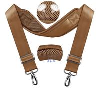 ZINZ 79.5" Universal Strap with Ultra-Thick Fixed Breathable Pad - Adjustable Heavy-Duty Shoulder Strap for Laptop, Crossbody, Luggage, Gym, Camera Bag and More,Khaki