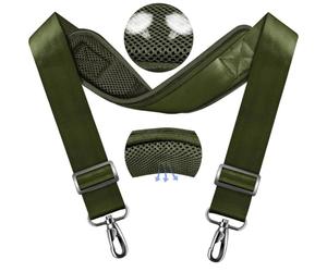ZINZ 79.5" Universal Strap with Ultra-Thick Fixed Breathable Pad - Adjustable Heavy-Duty Shoulder Strap for Laptop, Crossbody, Luggage, Gym, Camera Bag and More,Army Green
