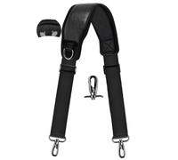 ZINZ 79 inch Bag Shoulder Strap with Ultra Cushion Breathable Pad, Durable Strap with Double Adjustable Buckles and Metal Hooks for D-ring Bags，Black