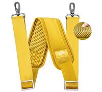 ZINZ 79 inch Shoulder Strap, Extra-thick Fixed Cushion Pad and Dual Clasps Universal Replacement Strap with Metal Swivel Hooks for Laptop Bags, Luggage Bags, Camera, Crossbody (200cm,Yellow)