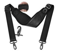 ZINZ Bag Shoulder Strap 78 inch with Ultra Cushion Breathable Pad, Durable Strap with Double Adjustable Buckles and Metal Hooks for D-ring Bags,Black