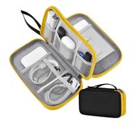 ZINZ Electronic Accessories Organizer, Travel Cable Carry Pouch Storage Bag for Laptop Attachment Cable, Cord, Charger, Earphone etc,Black-Yellow