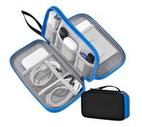 ZINZ Electronic Accessories Organizer, Travel Cable Carry Pouch Storage Bag for Laptop Attachment Cable, Cord, Charger, Earphone etc,Black-Blue