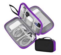 ZINZ Electronic Accessories Organizer, Travel Cable Carry Pouch Storage Bag for Laptop Attachment Cable, Cord, Charger, Earphone etc,Black-Purple