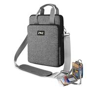 ZINZ Laptop Shoulder Bag 12.3-13 inch Case Sleeve, Expandable Handbag with Valuables Compartment Compatible with MacBook Air/Pro/Neo 13", iPad 12.9"/13"/11", Shockproof,Gray-Black edge