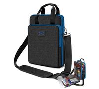 ZINZ Laptop Shoulder Bag 12.3-13 inch Case Sleeve, Expandable Handbag with Valuables Compartment Compatible with MacBook Air/Pro/Neo 13", iPad 12.9"/13"/11", Shockproof,Black-Blue edge