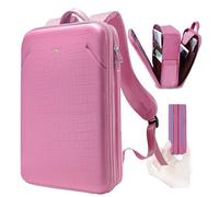 ZINZ Protective Laptop Backpack, Expandable Computer Bag Rucksack with Hard Leather Cover & 3 Compartments for 15 15.6 16 inch Notebooks, Ergonomic Shoulder Strap，P01K01