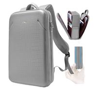 ZINZ Protective Laptop Backpack, Expandable Computer Bag Rucksack with Hard Leather Cover & 3 Compartments for 15 15.6 16 inch Notebooks, Ergonomic Shoulder Strap，G01Y01