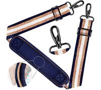 ZINZ Shoulder Strap 59 Inch Universal Bag Strap with Ultra-thick Fixed Breathable Pad Adjustable Heavy-duty Shoulder Strap for Laptop, Camera, Gym, and More - Blue Gold Jacquard