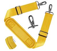 ZINZ Shoulder Strap - 59 Inch Universal Heavy-duty Adjustable Strap with Ultra-thick Fixed Breathable Pad for Laptop, Gym, Camera Bag and More -Yellow