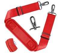 ZINZ Shoulder Strap - 59 Inch Universal Heavy-duty Adjustable Strap with Ultra-thick Fixed Breathable Pad for Laptop, Gym, Camera Bag and More -Red