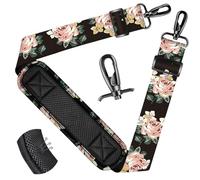 ZINZ Shoulder Strap - 59 Inch Universal Heavy-duty Adjustable Strap with Ultra-thick Fixed Breathable Pad for Laptop, Gym, Camera Bag and More -Black Rose