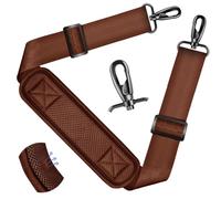 ZINZ Shoulder Strap - 59 Inch Universal Heavy-duty Adjustable Strap with Ultra-thick Fixed Breathable Pad for Laptop, Gym, Camera Bag and More -Brown