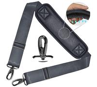 ZINZ Shoulder Strap 78" Universal Bag Strap with Ultra-thick Fixed Padded and Dual Balanced Adjustable Buckles for Briefcase, Travel Bag, Sports Bags, Laptop Bag, Crossbody bag - Dark Gray