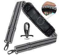 ZINZ Shoulder Strap 78" Universal Bag Strap with Ultra-thick Fixed Padded and Dual Balanced Adjustable Buckles for Briefcase, Travel Bag, Sports Bags, Laptop Bag, Crossbody bag - Black&White