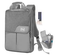 ZINZ Slim & Expandable Laptop Backpack 15.6 16 17 inch Travel Business Backpack Rainproof Daypack for Men and Women,Grey