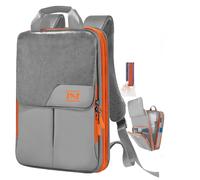 ZINZ Slim & Expandable Laptop Backpack 15.6 16 17 inch Travel Business Backpack Rainproof Daypack for Men and Women，Gray orange