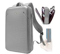 ZINZ Slim Laptop Backpack 15.6 Inch with Variable Capacity, Anti-Theft Business Daypack Water-Resistant Leather Shell Travel Bookbag,G01Y01