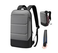 ZINZ Slim Laptop Backpack 17.3 Inch with Variable Capacity and USB Port, Anti Theft Business Backpack Water Resistant Travel Backpack Daypack College School Bookbag for Men Women -Gray&Black edge US