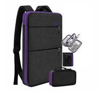 ZINZ Travel Laptop Backpack with Small Case for 15-16 inch Notebooks, Slim & Expandable Computer Bag for College Business Commute for Men and Women,Black-Purple