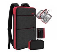 ZINZ Travel Laptop Backpack with Small Case for 15-16 inch Notebooks, Slim & Expandable Computer Bag for College Business Commute for Men and Women,Black-Red