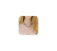 Zinzin Natural Blue Kyanite Necklace, Round Beads Necklace Healing Gemstones, Handmade Stone Jewellery Gift (Blue)
