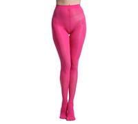 Zioccie 80 Denier Microfibre Tights for Women Soft Semi Opaque Solid Color High Waist Footed Pantyhose, Hot Pink, One size