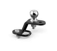 Ziociura Trailer Hitch Adapter Coated Steel Tow Ball Double Hole Plate Angled Bracket Round Loop Lower Section Mounting Hardware Included Suitable for UTVs Transporting Equipment Outdoor Use