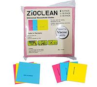 ZIOCLEAN 15 Pack German Universal Household Color Dish Cloths inch,Wide Size Machine Washable Super Absorbent, Drying Non-Woven Fabric Viscose Kitchen Cleaning Cloth Yellow, Green, Pink