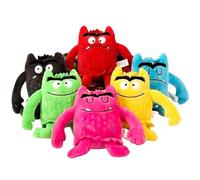 Ziofy 6PCS Emotional Monster Plush Toys - Colorful Cartoon Plush Dolls Set, Soft Stuffed Emotional Monsters for Kids, Educational Toy Gift for Birthday & Room Decor