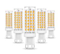 Ziomitus No Flicker G9 Led Bulbs Dimmable 6W Soft Warm White 2700K,40W 50W 60W Halogen Equivalent,AC120V Dimmable G9 T4 LED Bulb for Chandelier Pendant Ceiling Wall Light,600LM,360Deg(5Pack)