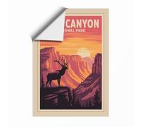 Zion Canyon Adventure Vintage Unframed Wall Art Print A4 (29.7×21cm), Wall Decor for Living Room, Bedroom, Office & Home, Art Gift