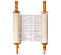 Zion Judaica 19" Complete Torah Scroll with Yad Pointer Plate and Plastic Cover Protector 19" Long Torah Scroll Tora Cover Color May Vary