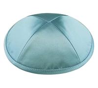 Zion Judaica Deluxe Satin Kippot Bulk Packs Kippas or Single Kippah Includeds Free Kipa Clips, Light Blue, One size