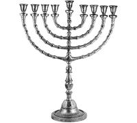 Zion Judaica Extra Large Traditional Chanukah Menorah use with Candles or Oil Cups Antique Looking Hanukkah Minorah, for Shul, Synagogue, Temple 21" Tall