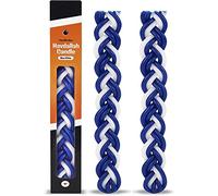 Zion Judaica Flat Braided Havdalah Candle Blue and White 12" Long 6 Wicks Havdallah Candles for End of Shabbat Ceremony (2 Pack)