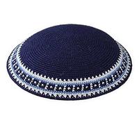 Zion Judaica Quality Knit Kippah Bulk Packs Kipppot or Single Kippas Free Kipa Clips Included, Classic Blue Supreme Quality, One size