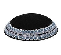 Zion Judaica Quality Knit Kippah Bulk Packs Kipppot or Single Kippas Free Kipa Clips Included, Classic Black & Blue Supreme Quality, One size