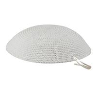 Zion Judaica Quality Knit Kippahs Bulk Packs Knitted Kippot and Single Hand-Knit Kippas Kipa Clips Included, White, One size