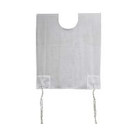 Zion Judaica Quality Mesh Tzitzit Garment 100% Polyester Certified Kosher Tzitzis Sweat Free Imported from Israel, White, Adult Large / 24