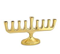 Zion Judaica Stunning Sl old Designers Menorah for Hanukkah High Polished Traditional Candle and Oil Chanukiah Classic Gold Chanukah Minorah fits Candles or Oil Cups