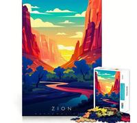 Zion National Park 1000 Piece Jigsaws for Adults Mind Train Fun Premium Laser Cut Quality Relaxing Indoor Group Activity (50x75cm)
